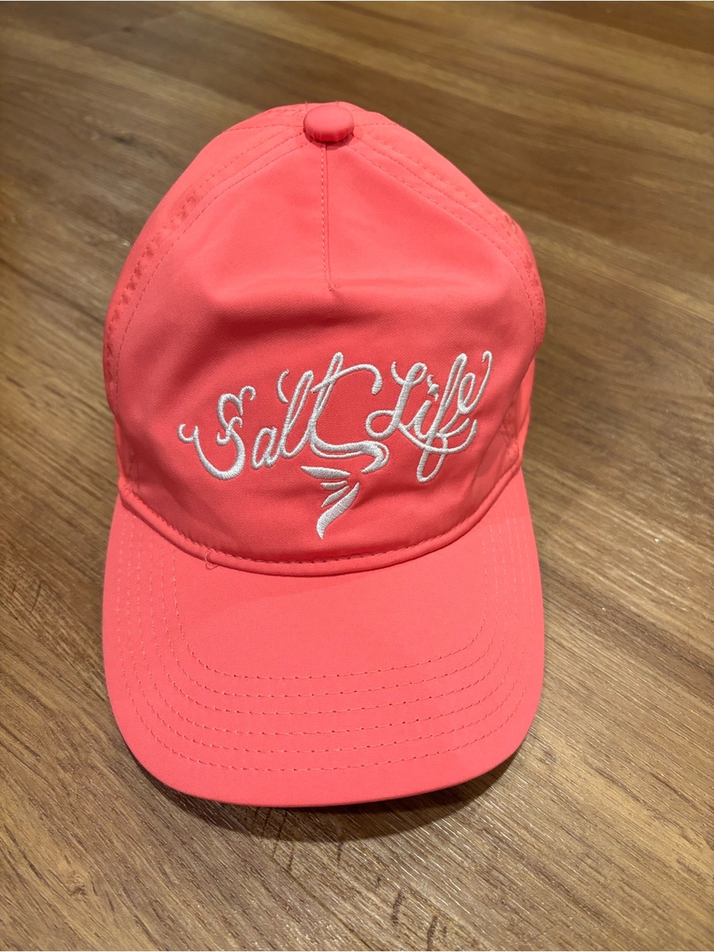 Salt Life Kids Coral Baseball Hat with White Embroidered Logo